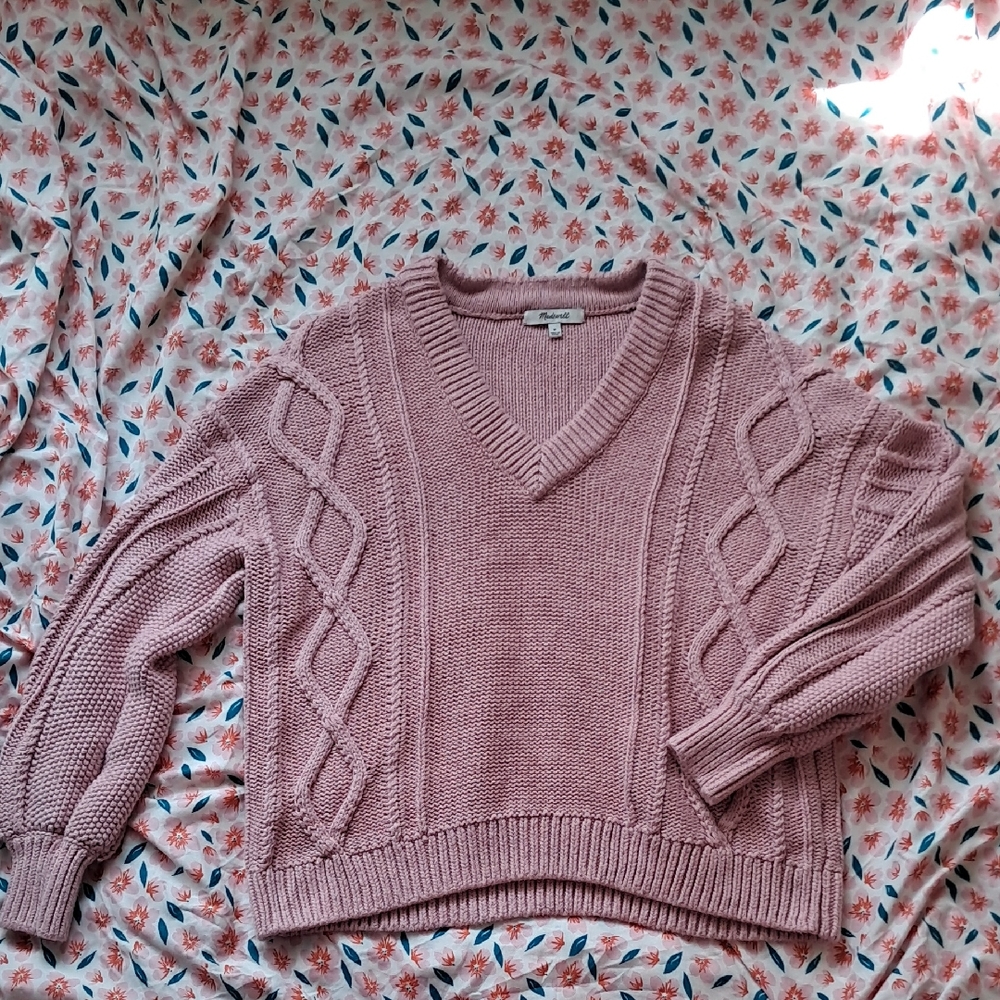 Madewell Women's Dusty Pink V-Neck Sweater